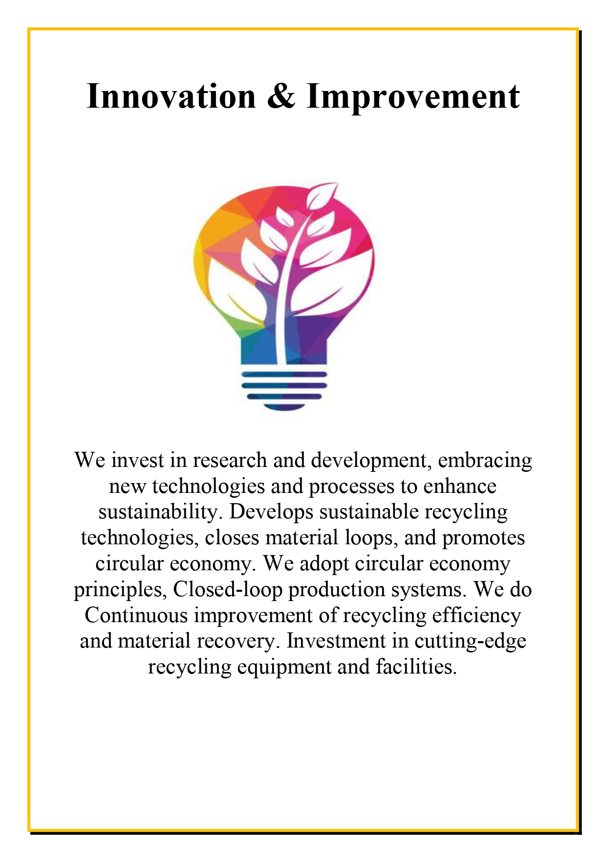 Innovation & Improvement